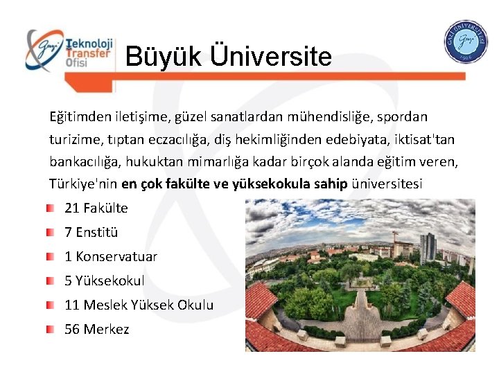 Büyük Üniversite Eğitimden iletişime, güzel sanatlardan mühendisliğe, spordan turizime, tıptan eczacılığa, diş hekimliğinden edebiyata,