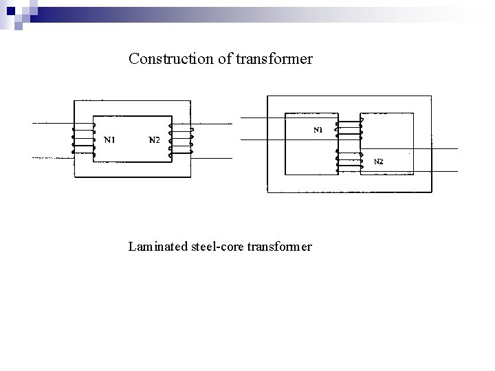 Construction of transformer Laminated steel-core transformer 