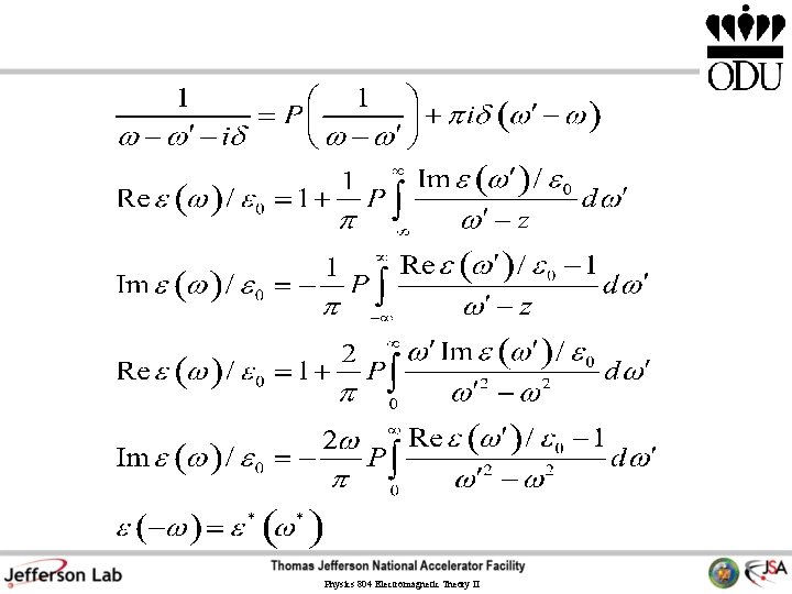 Physics 804 Electromagnetic Theory II Physics 804 Electromagnetic Theory II