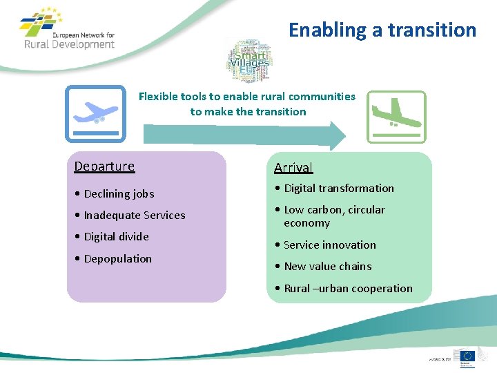 Enabling a transition Flexible tools to enable rural communities to make the transition Departure
