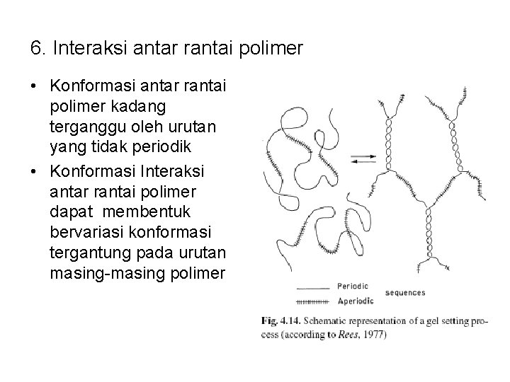 6. Interaksi antar rantai polimer • Konformasi antar rantai polimer kadang terganggu oleh urutan