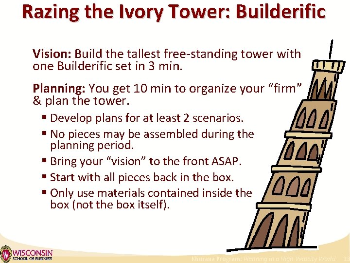 Razing the Ivory Tower: Builderific Vision: Build the tallest free-standing tower with one Builderific