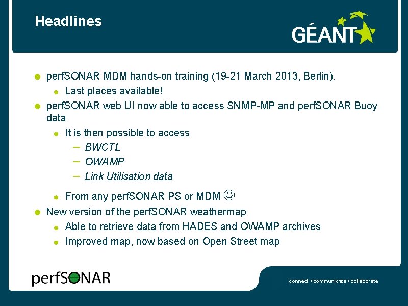 Headlines perf. SONAR MDM hands-on training (19 -21 March 2013, Berlin). Last places available!