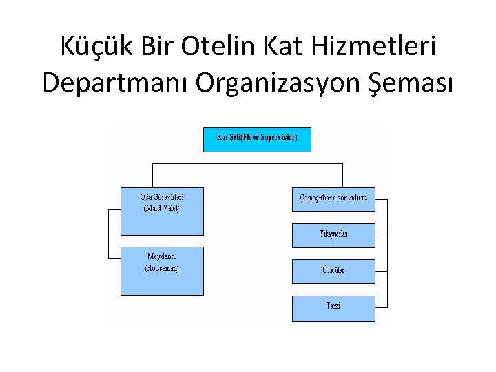 Küçük Bir Otelin Kat Hizmetleri Departmanı Organizasyon Şeması 
