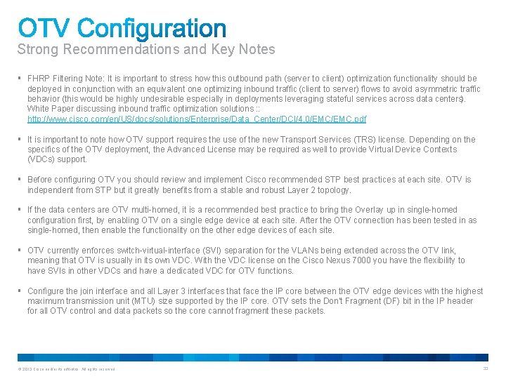 Strong Recommendations and Key Notes § FHRP Filtering Note: It is important to stress