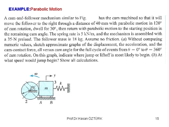 EXAMPLE: Parabolic Motion Prof. Dr. Hasan ÖZTÜRK 15 