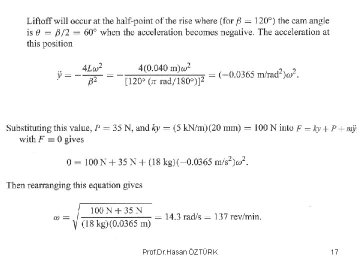 Prof. Dr. Hasan ÖZTÜRK 17 Prof. Dr. Hasan ÖZTÜRK 17