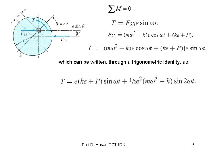 which can be written, through a trigonometric identity, as: Prof. Dr. Hasan ÖZTÜRK 6