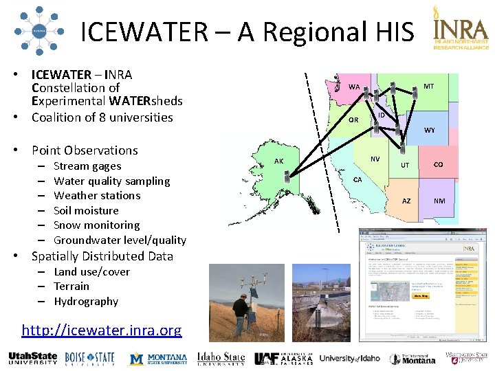 ICEWATER – A Regional HIS • ICEWATER – INRA Constellation of Experimental WATERsheds •