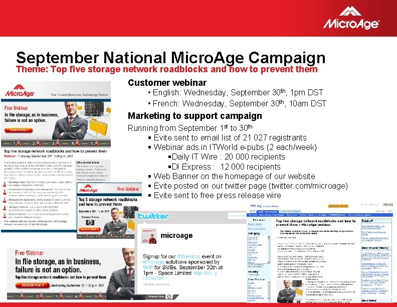 September National Micro. Age Campaign Theme: Top five storage network roadblocks and how to