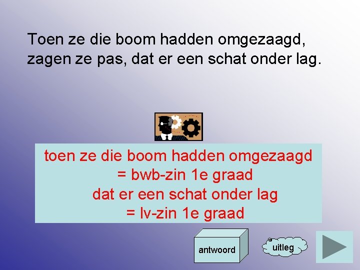 Toen ze die boom hadden omgezaagd, zagen ze pas, dat er een schat onder