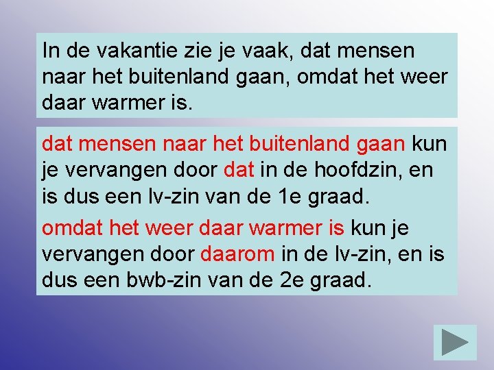 In de vakantie zie je vaak, dat mensen naar het buitenland gaan, omdat het