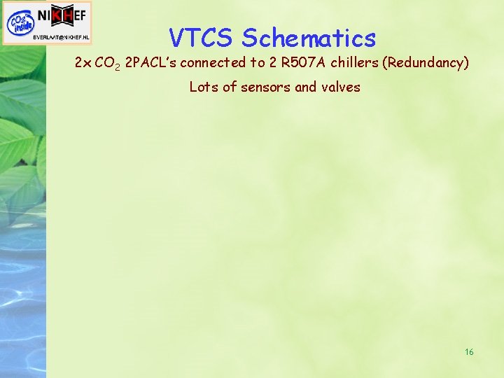 VTCS Schematics 2 x CO 2 2 PACL’s connected to 2 R 507 A