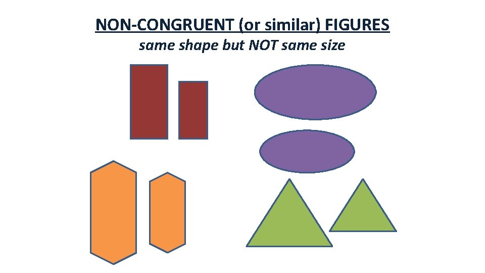 NON-CONGRUENT (or similar) FIGURES same shape but NOT same size 