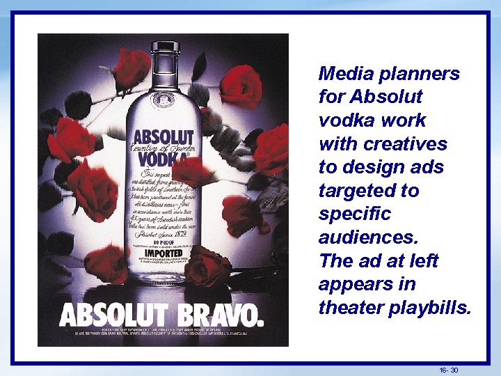 Media planners for Absolut vodka work with creatives to design ads targeted to specific