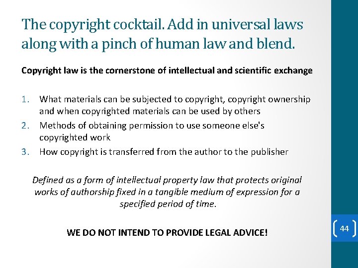 The copyright cocktail. Add in universal laws along with a pinch of human law The copyright cocktail. Add in universal laws along with a pinch of human law