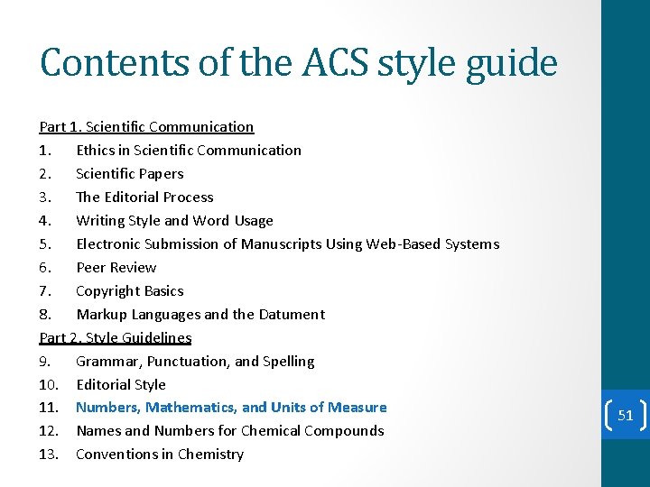 Contents of the ACS style guide Part 1. Scientific Communication 1. Ethics in Scientific Contents of the ACS style guide Part 1. Scientific Communication 1. Ethics in Scientific