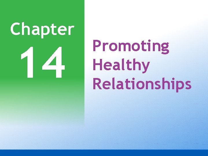 Chapter 14 Promoting Healthy Relationships 