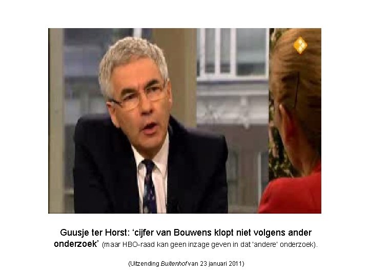 Guusje ter Horst: ‘cijfer van Bouwens klopt niet volgens ander onderzoek’ (maar HBO-raad kan