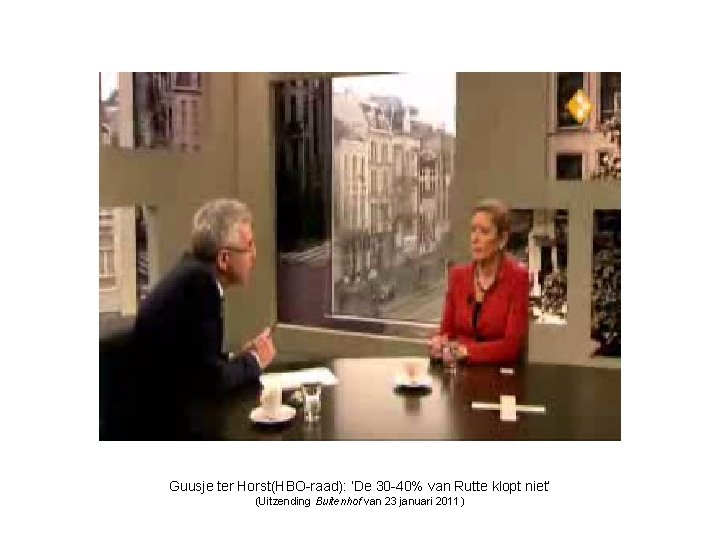Guusje ter Horst(HBO-raad): ‘De 30 -40% van Rutte klopt niet’ (Uitzending Buitenhof van 23