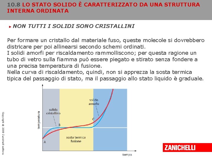 10. 8 LO STATO SOLIDO È CARATTERIZZATO DA UNA STRUTTURA INTERNA ORDINATA ► NON