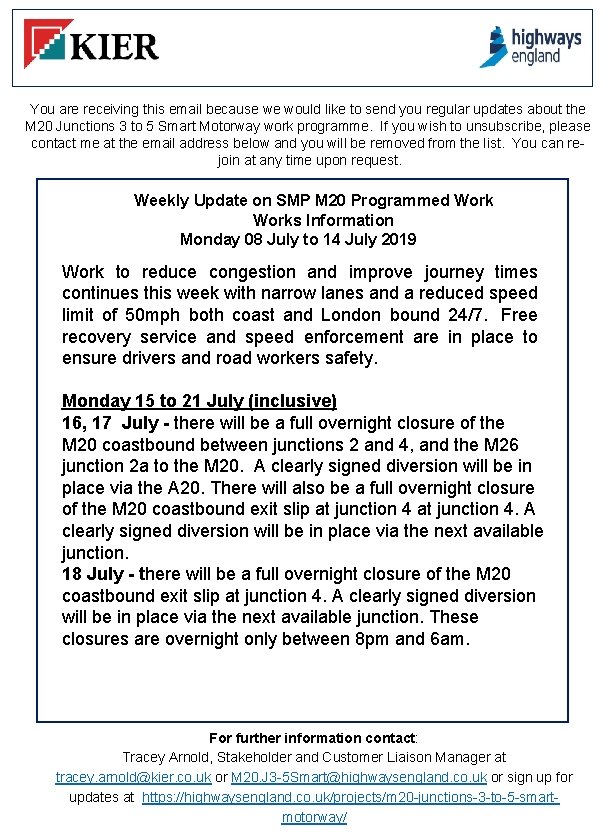 You are receiving this email because we would like to send you regular updates