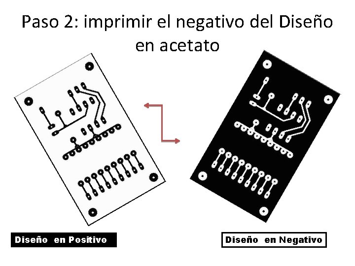 Paso 2: imprimir el negativo del Diseño en acetato Diseño en Positivo Diseño en