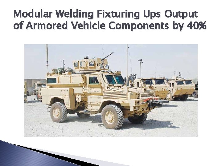 Modular Welding Fixturing Ups Output of Armored Vehicle Components by 40% 