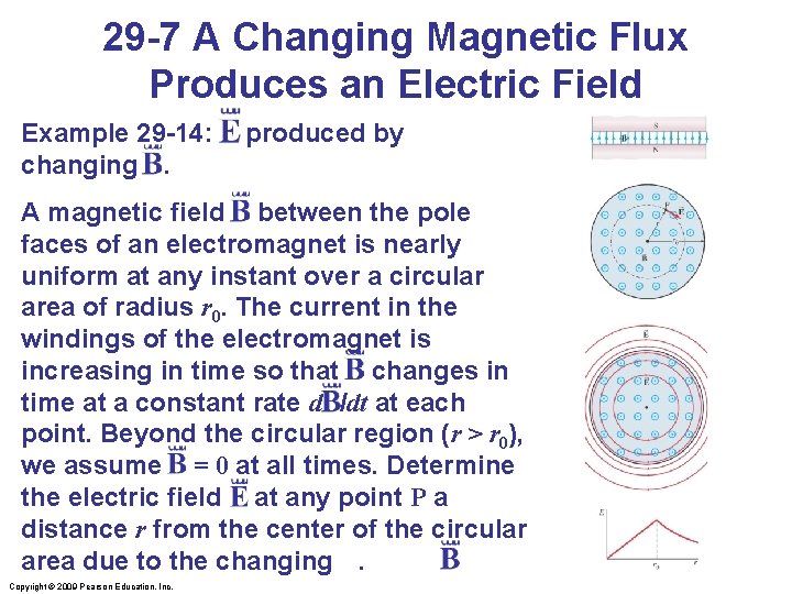 29 -7 A Changing Magnetic Flux Produces an Electric Field Example 29 -14: E