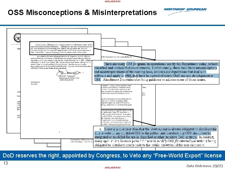 UNCLASSIFIED OSS Misconceptions & Misinterpretations Do. D reserves the right, appointed by Congress, to