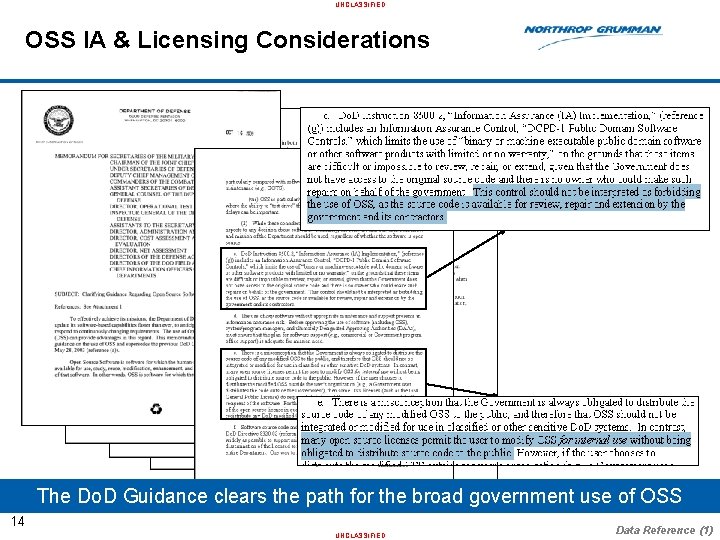 UNCLASSIFIED OSS IA & Licensing Considerations The Do. D Guidance clears the path for