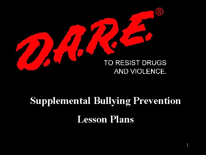 Supplemental Bullying Prevention Lesson Plans 1 