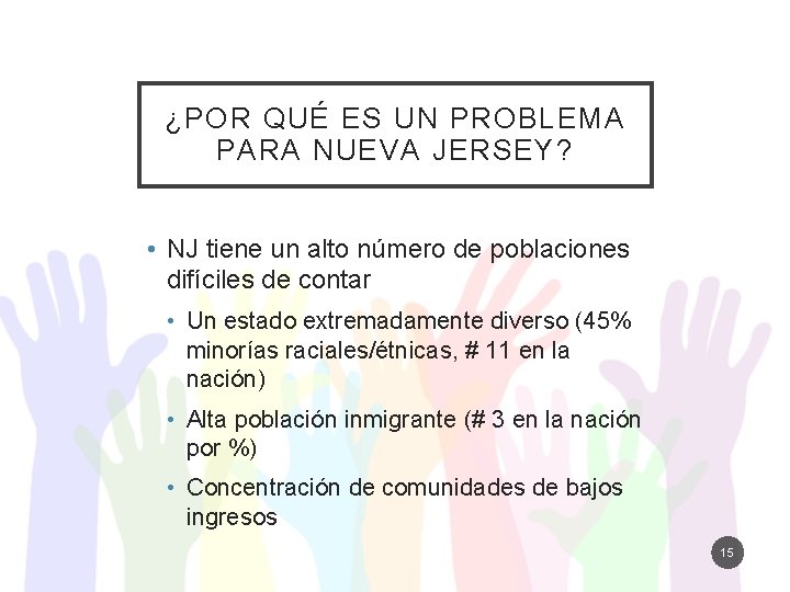 ¿POR QUÉ ES UN PROBLEMA PARA NUEVA JERSEY? • NJ tiene un alto número