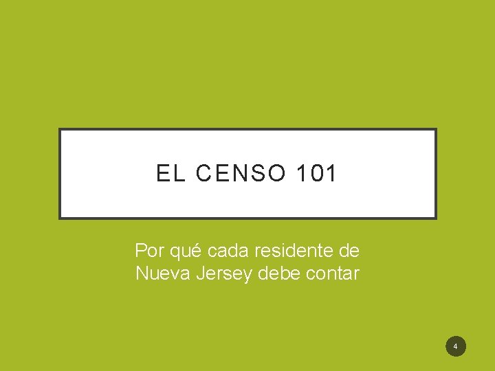 EL CENSO 101 Por qué cada residente de Nueva Jersey debe contar 4 