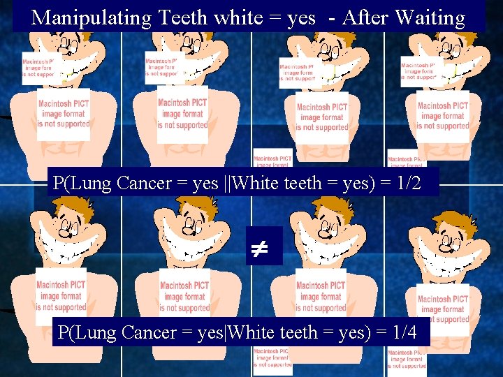 Manipulating Teeth white = yes - After Waiting P(Lung Cancer = yes ||White teeth