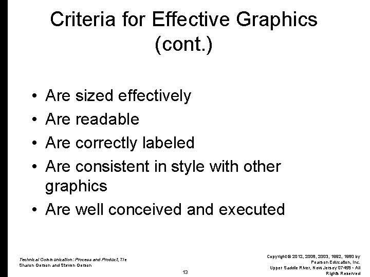 Criteria for Effective Graphics (cont. ) • • Are sized effectively Are readable Are