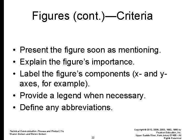 Figures (cont. )—Criteria • Present the figure soon as mentioning. • Explain the figure’s