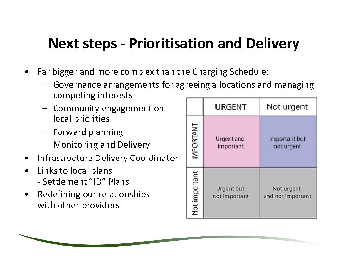 Next steps - Prioritisation and Delivery • Far bigger and more complex than the Next steps - Prioritisation and Delivery • Far bigger and more complex than the