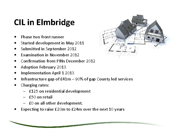 CIL in Elmbridge • • • Phase two front runner Started development in May CIL in Elmbridge • • • Phase two front runner Started development in May