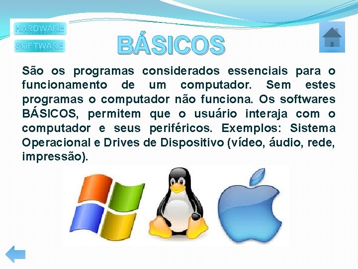 BÁSICOS São os programas considerados essenciais para o funcionamento de um computador. Sem estes