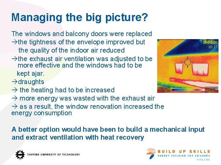 Managing the big picture? The windows and balcony doors were replaced the tightness of