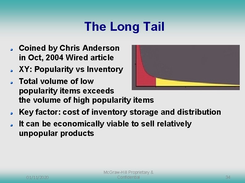 The Long Tail Coined by Chris Anderson in Oct, 2004 Wired article XY: Popularity The Long Tail Coined by Chris Anderson in Oct, 2004 Wired article XY: Popularity