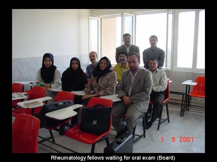 Rheumatology fellows waiting for oral exam (Board) 