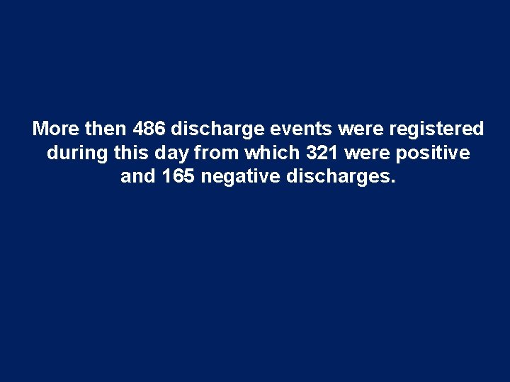 More then 486 discharge events were registered during this day from which 321 were