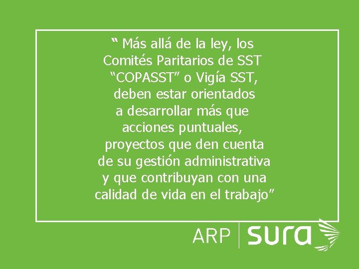 “ Más allá de la ley, los Comités Paritarios de SST “COPASST” o Vigía