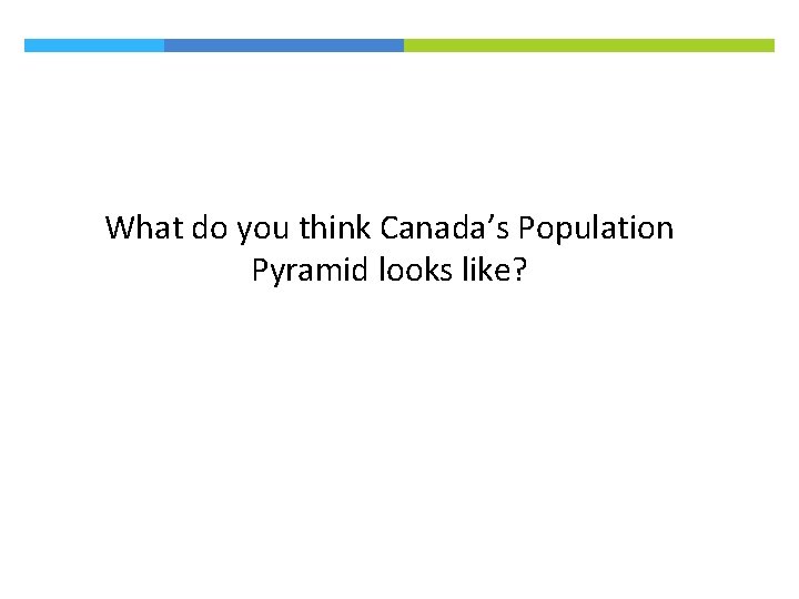 What do you think Canada’s Population Pyramid looks like? 