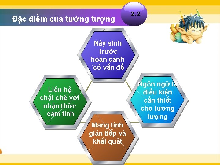 Đặc điểm của tưởng tượng 2. 2 Nảy sinh trước hoàn cảnh có vấn