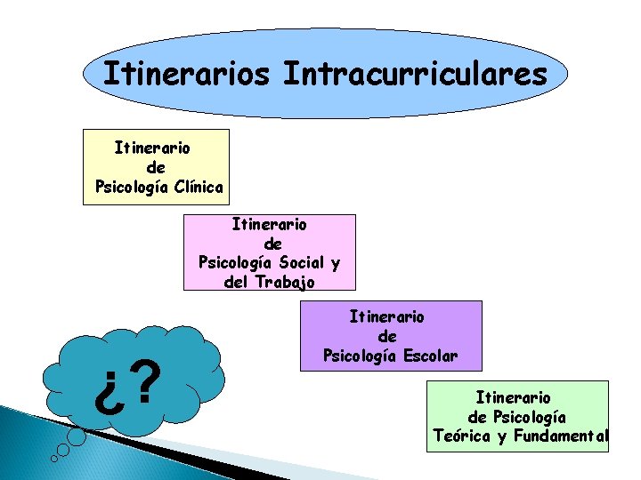 Itinerarios Intracurriculares Itinerario de Psicología Clínica Itinerario de Psicología Social y del Trabajo ¿?