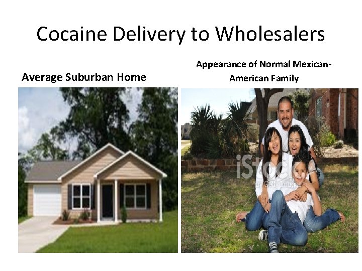 Cocaine Delivery to Wholesalers Average Suburban Home Appearance of Normal Mexican. American Family 