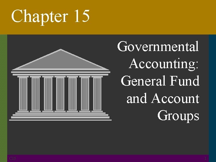 Chapter 15 Governmental Accounting: General Fund and Account Groups C 15 1 